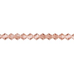 Bead 48pk rose peach, Preciosa Czech crystal 4mm bicone