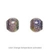 Bead, acrylic, multicolored, 13x11mm color-changing rondelle with fancy design. Sold per pkg of 2. image number 1