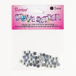 Flat back, acrylic, clear AB, foil back, 4.9-5.1mm faceted round, SS22. Sold per pkg of 50.