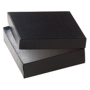 Paper / "cotton" (polyester) 1pkg6, square box / swirl design black 3.5x3.5x1 inch