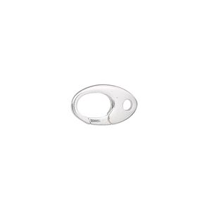 Clasp self-closing 1pkg1 sterling silver, 14x8mm, 1-strand