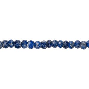 Lapis lazuli 1pkg1, hand-cut faceted rondelle bead 13 inch 4x2mm-4x3mm