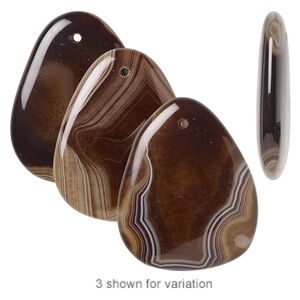 Striped black agate 1pkg1, shield focal 48x40mm