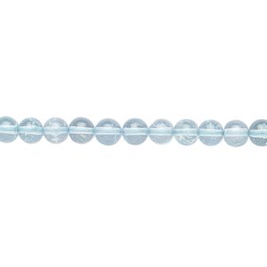 Sky blue topaz 1pkg1, hand-cut round bead 8 inch 4mm