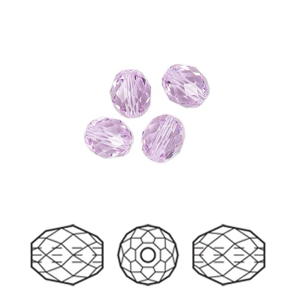 Bead 4pk violet, Crystal Passions® 7x6mm olive briolette 5044 image number 0