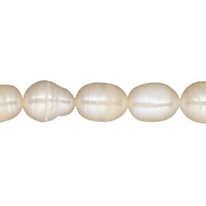 Pearl, cultured freshwater, peach, 9-11mm rice, D grade, Mohs hardness 2-1/2 to 4. Sold per 16-inch strand.