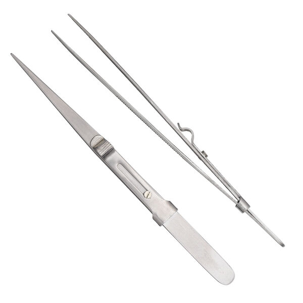 Tweezers, stainless steel, 6 inches with lock. Sold individually. image number 0