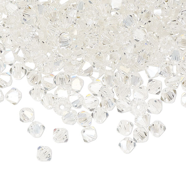 Bead 48pk crystal argent flare, Preciosa Czech crystal 4mm bicone image number 0