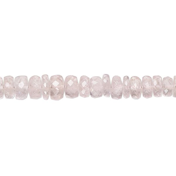 Morganite 1pkg1, hand-cut faceted rondelle bead natural 17 inch graduated 3x2mm-5x3mm image number 0