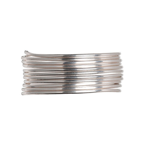 Wire, sterling silver, dead-soft, round, 18 gauge. Sold per 25-foot spool. image number 0
