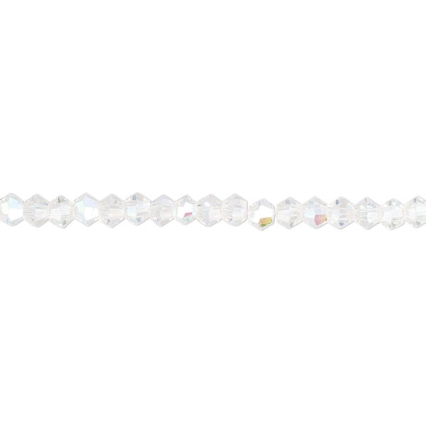 Bead 1pk 16 facets translucent clear AB, Celestial Crystal® 3mm bicone 15.5-16 inch image number 0