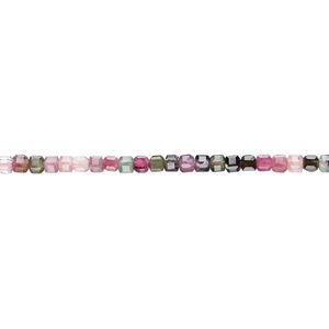 Multi-tourmaline 1pkg1, faceted cube bead natural 15.5-16 inch 2-2.5mm
