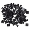 Flat back mix, acrylic, black, 6x6mm-10x10mm faceted square. Sold per pkg of 90. image number 1