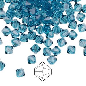 Bead 24pk indicolite, Preciosa Czech crystal 5mm bicone