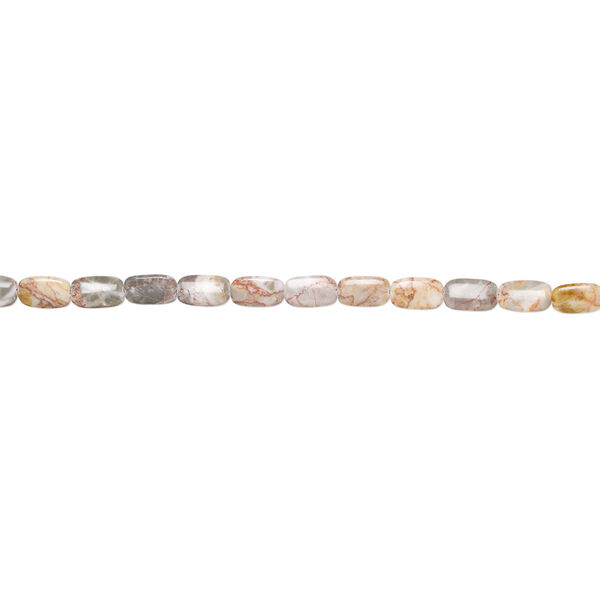 Redline marble 1pkg1, puffed rectangle bead natural, 15 inch 20x11mm-20x12mm image number 1