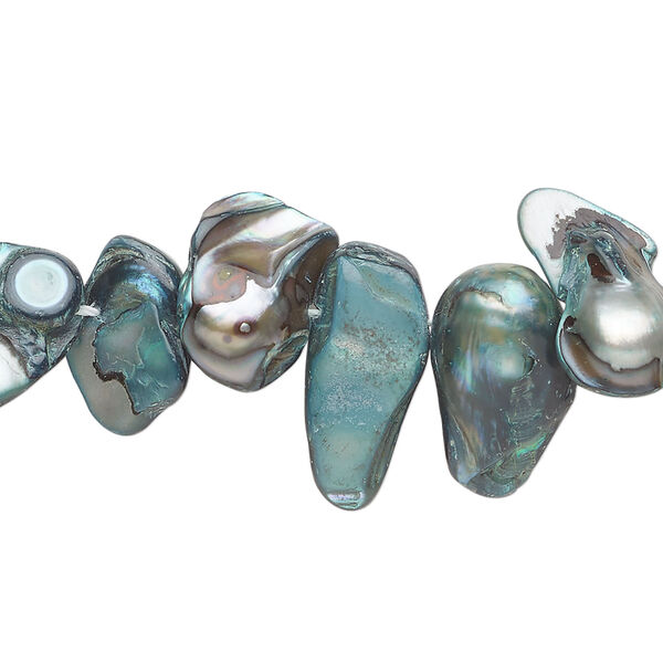 Pearl 1pkg1 freshwater, top-drilled baroque, 15 inch dark blue-grey 7x6mm-21x12mm cultured image number 0