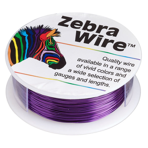 Wire, Zebra Wire™, color-coated copper, purple, round, 26 gauge. Sold per 1/4 pound spool, approximately 115 yards. image number 0