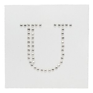 Iron-on transfer 1pk crystal clear, Preciosa Czech crystal 35.5x33.5mm "U"