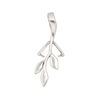 Bail, ice-pick, sterling silver, 33x10mm branch with leaves, 5mm grip length. Sold individually. image number 0