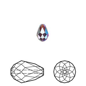 Bead 24pk amethyst shimmer 2X, Crystal Passions® 9x6mm teardrop 5500