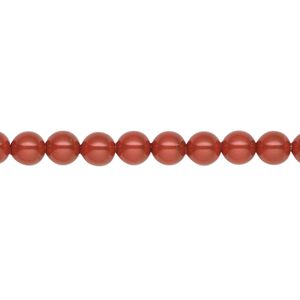 Pearl 500pk dark coral pearl, Swarovski® 5mm round 5810