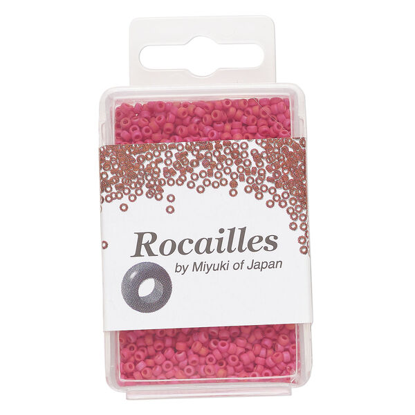 Seed bead, Miyuki, glass, 1pkg25g, #11 rocaille, opaque matte luster dark red image number 0