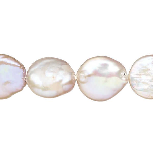 Freshwater pearl 1pkg1, flat round natural C grade, 8 inch mauve 12mm cultured image number 0