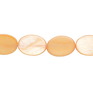 Mother-of-pearl shell 1pkg1, flat oval bead 15 inch carrot 14x9mm-15x11mm