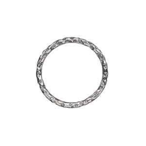 Jump ring, antiqued sterling silver, 18mm hammered round, 15.8mm inside diameter, 15 gauge. Sold Individually.