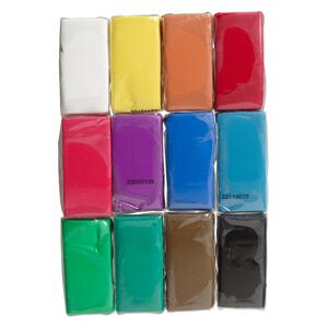 Polymer clay, Sculpey® Soufflé™, assorted. Sold per pkg of (12) 0.9-ounce bars.