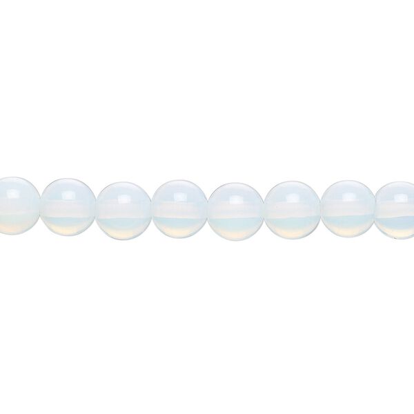 Bead, sea "opal" (glass), translucent to semitranslucent, 6mm round. Sold per 15-1/2" to 16" strand. image number 0