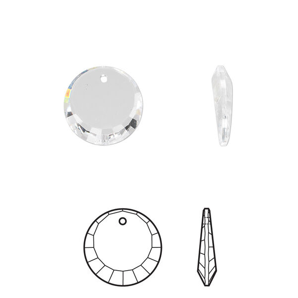 Drop 1pk crystal, Crystal Passions® 12mm pendant disc 6210 image number 0