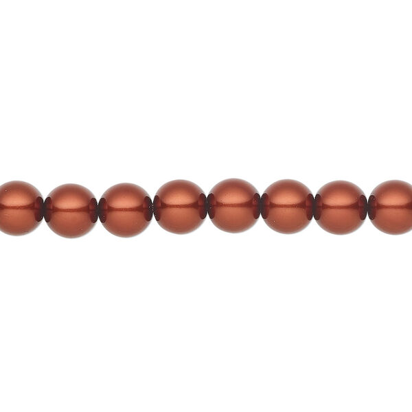 Pearl 200pk dark copper, Preciosa Czech crystal 6mm round image number 0