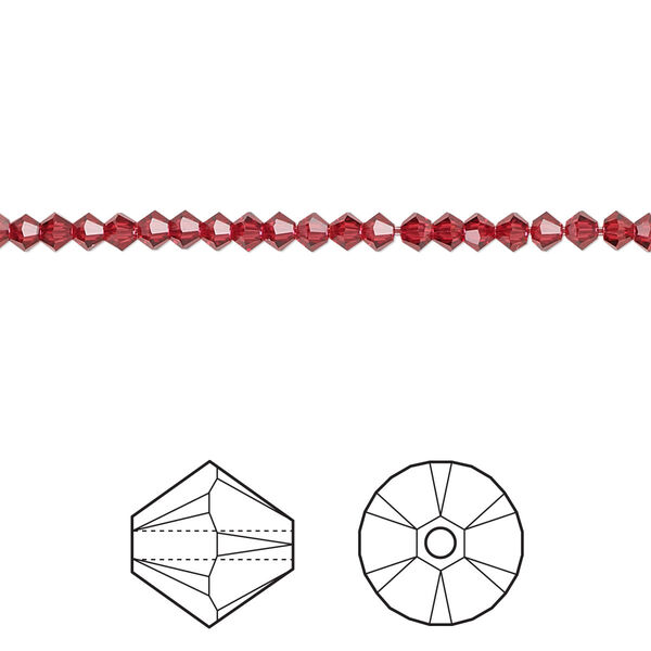 Bead 144pk scarlet, Crystal Passions® 2.5mm bicone 5328 image number 0