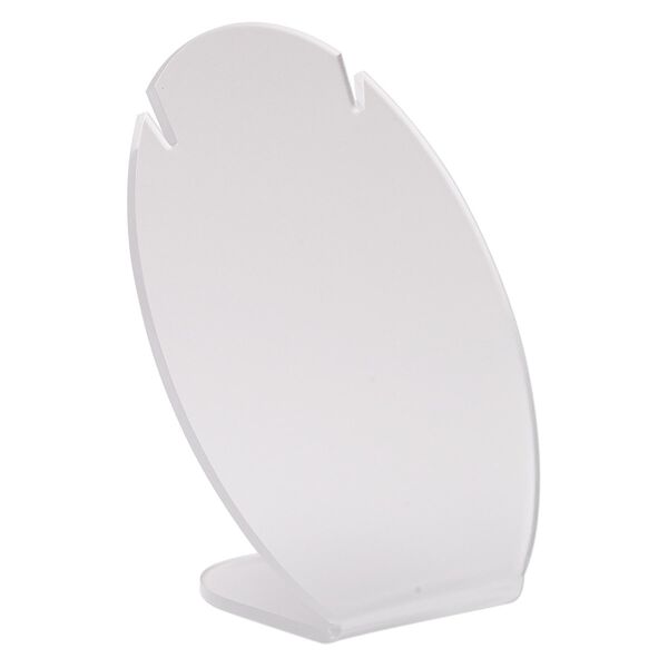 Display, necklace, acrylic, frosted clear, 5-1/2 x 4 x 3-inch oval. Sold individually. image number 0
