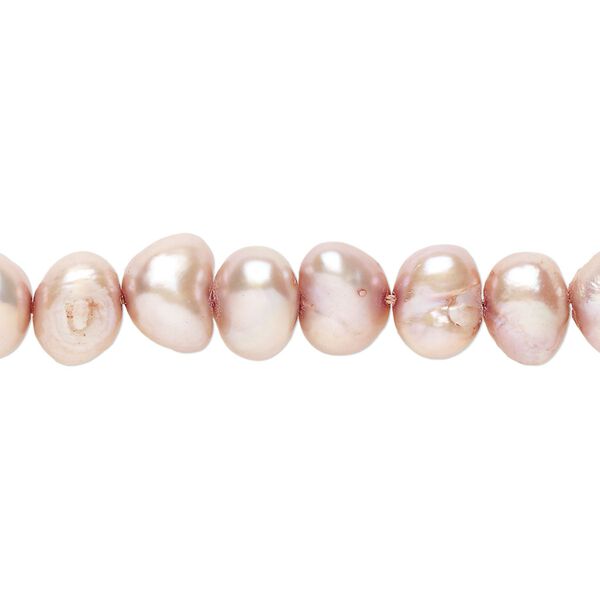Freshwater pearl 1pkg1, flat-sided potato, 15 inch dark taupe 6-7mm cultured image number 0