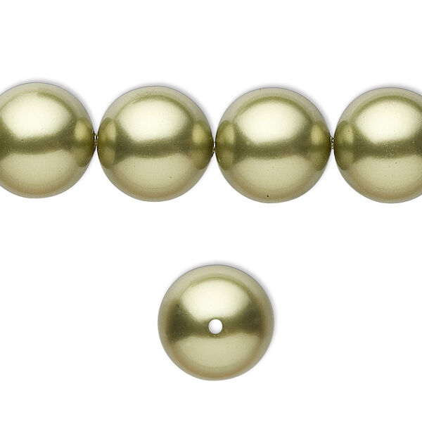 Pearl 100pk light green, Swarovski® 12mm round 5810 image number 0