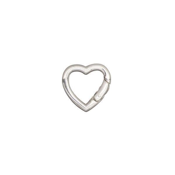 Clasp self-closing hook 1pkg1 sterling silver 12x12mm heart image number 0