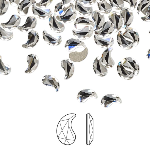 Flat back 4pk crystal foil back, Crystal Passions® 6x3.7mm paisley x 2364 image number 0