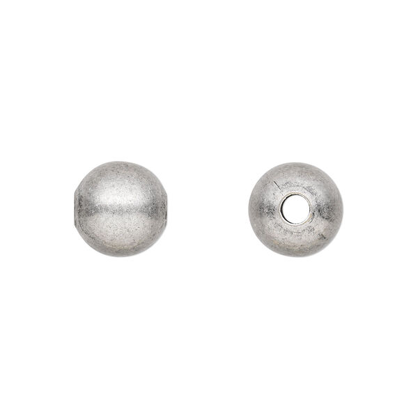 Bead, antique silver-plated brass, 10mm round. Sold per pkg of 100. image number 0