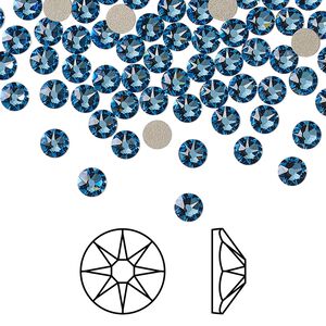 Flat back 1440pk ice blue foil back, Swarovski® ReCreated™ 3.8-4mm XIRIUS rose round SS16 2088