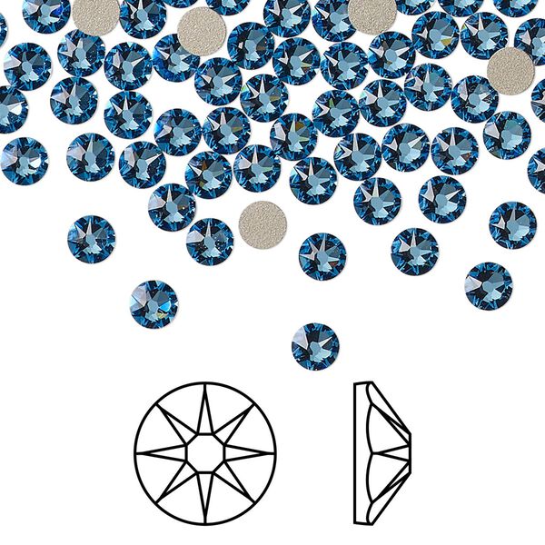 Flat back 1440pk ice blue foil back, Swarovski® ReCreated™ 3.8-4mm XIRIUS rose round SS16 2088 image number 0