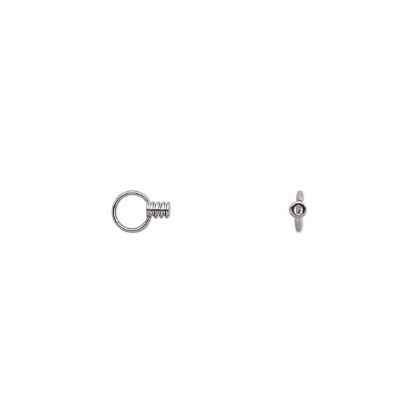 Crimp end, gunmetal-plated brass, 2.5x1.5mm tube with loop, 0.5mm inside diameter. Sold per pkg of 10. image number 0
