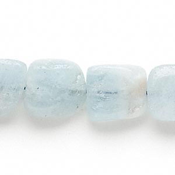 Bead, aquamarine (heated), 14x13mm-17x15mm hand-cut puffed rectangle, C grade, Mohs hardness 7-1/2 to 8. Sold per 15" to 16" strand. image number 0