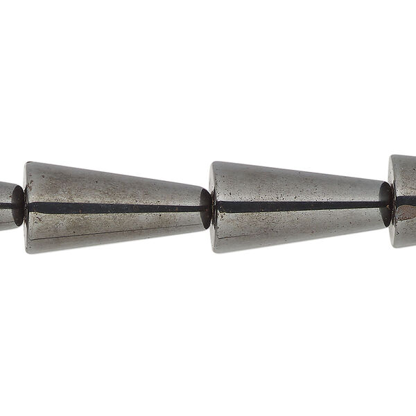 Bead, gunmetal finished Hemalyke™ (manmade), 20x10mm cone. Sold per 15-inch strand, approximately 20 beads. image number 0