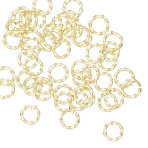 Jump ring, brass, 6mm hand-cut twisted round, 4.2mm inside diameter, 18 gauge. Sold per pkg of 50.