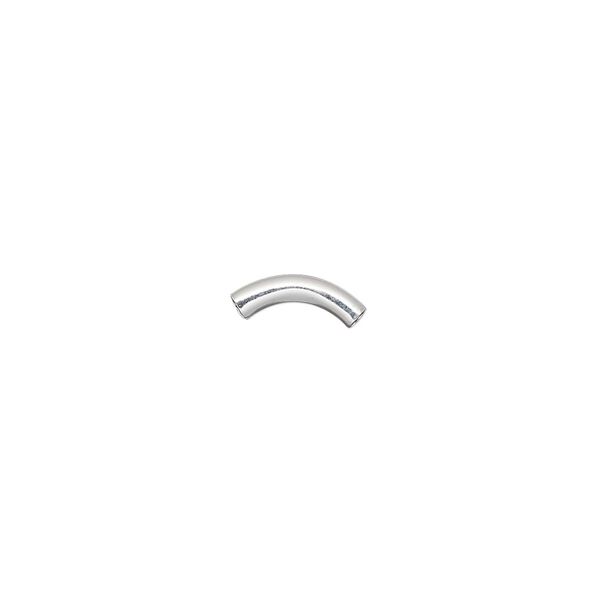 Bead, silver-plated brass, 10x2mm curved tube. Sold per pkg of 100. image number 0