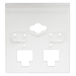 Earring card, PVC plastic, transparent clear, 2x2 inch square. Sold per pkg of 100.