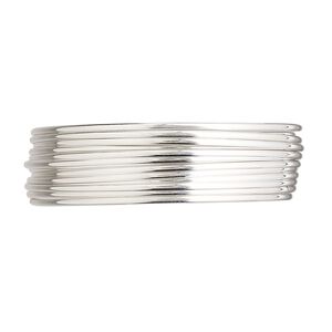 Wire, sterling silver, full-hard, half-round, 18 gauge. Sold per pkg of 5 feet.