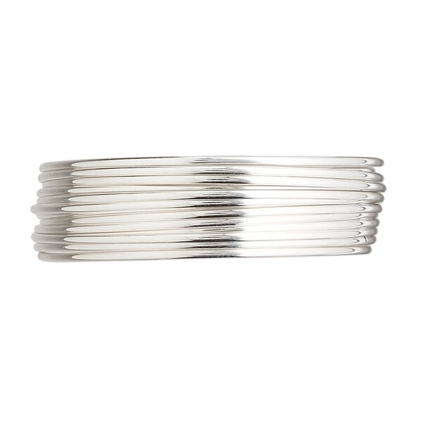 Wire, sterling silver, full-hard, half-round, 18 gauge. Sold per pkg of 5 feet. image number 0
